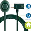 Philips Plug-in Footswitch, 9 Ft, 1-Outlet Flat Plug Extension Cord, Flat Extension Cord with Switch ON/Off, 2 Prong Extension Cord, 120V Long Extension Cord, 1 Pack, Green, 1 Pack, SPS1036GF/27