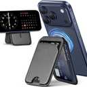 QYQBOON Mag-Safe Wallet Magnetic Wallet for Phone Lightweight Magnetic Phone Pouch Stand Adjustable Leather Mag-Safe Card Holder for iPhone 17/16/15/14/13/12 Series, Not for iPhone 13/12 Mini (Black)