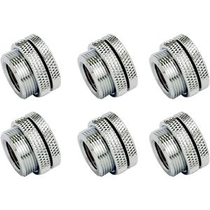 dracaena.io 6 Pack G1/4" Pass-Through Fittings Leak-Proof Brass Connector with Sealed O-Ring for PC Liquid Cooling Systems, Liquid Cooling Tube Fittings, Silver