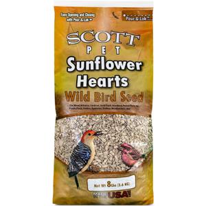 Scott Pet Wild Bird Seed, Sunflower Hearts, 8 lbs Bag, For All Feeder Types, Great Source of Protein, Food for Outside Wild Birds