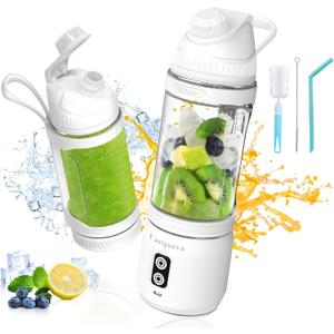 Vaeqozva 700ml Portable Blender,Personal Blender USB Rechargeable for Shakes and Smoothies,WHITE, 98x98x326mm