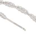 Oriamour Flower Design Rhinestone Crystal Wedding Headband Bridal Headpieces Simple Design Bridal Headband (Silver)