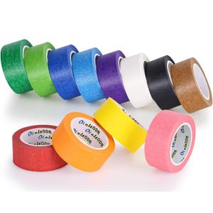 Oleitodh 12 Rolls Colored Masking Tape-1 inch x 1080 Ft Painters Tape, Rainbow Colors Rolls Bulk Colorful Paper Marking Tape Decorative Arts Crafts Labeling DIY School Classroom Supplies