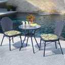 LVTXIII Outdoor Chair Cushions for Patio Furniture Set of 2, Water Repellent Patio Chair Cushions 17"x16" with Ties, U-Shaped Dining Chair Pads for Garden Kitchen Use, Faylinn Shadow Paisley