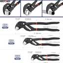 MAXPOWER 3 Pieces Pliers Wrench 7 inch 10 inch 12 inch