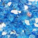Kleuete 10 Pound 1/2 Inch Crushed Fire Glass for Natural or Propane Fire Pit Fireplace and Landscaping, 10 Pounds Pacific Blue