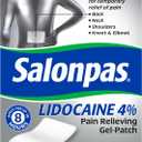 Salonpas Lidocaine 4% Pain Relieving Gel-Patch, 6 Count, for Back, Neck, Shoulder, Knee & Elbow Pain