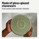 Amazon Basics Glazed Stoneware Salad Plates, Ceramic 4-Piece Set, Microwave and Dishwasher-Safe, 8.3 in., Olive