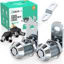 LATCH.IT 7/8 RV Storage Locks | 2-Pack RV Compartment Locks | Utility Cam Lock | 100% Metal RV Locks for Storage Door on Camper or Trailer | 4 Key RV Cam Lock | Check Fitment Image Before Purchasing