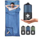 Sleeping Bag Liner, Self Tan Sleep Sack, Adult Sleep Sack, Two-Way-Zipper Expose Feet Separately, Portable Single Camping Travel Sheets for Hotel,Hostels,Business Trips