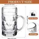 Zhehao 2 Pcs 44 oz Summer Jumbo Beer Mug Large Glass Stein Mugs with Handle Clear Drinking Mug Bulk Dimpled Cups for Juice Coffee Beer Fest Party BBQ Picnic Wedding Summer Party