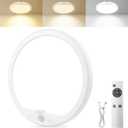 OSIDEN Rechargeable Motion Sensor Ceiling Light with Remote Wireless Magnetic Stick on Closet Light Battery Operated Ceiling Lights for Shower Shed Hallway Porch Stairs Garage (1 Pack)