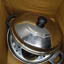 KSJONE Stainless Steel 4 pcs Multi Kadai (Induction Friendly) Idli Cooker with Stainless Steel lid, 2 idli Plates (8 Idlis), 1 patra Plate, Silver