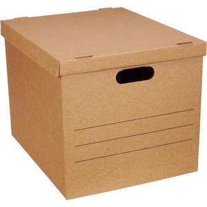 Amazon Basics Moving and Storage Boxes with Handles and Lift-Off Lids, Medium, 19" x 14.5" x 15.5", Brown, 10-Pack