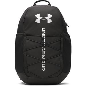 Under Armour Unisex Hustle Sport 6.0 Backpack, (001) Black/Black/Metallic Silver, One Size Fits Most