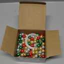 200pcs Christmas Mini Balls Ornaments Imitation Pearl Miniature Xmas Tree Hanging Decorations Colorful Glitter Balls for Christmas Holiday Party Decor(Red, Green, Gold, Sliver)