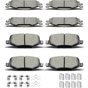 D1508 D1377 Front Rear Ceramic Brake Pads With Clips Fit For 2011-2019 Ford Explorer,For 2009-2019 Ford Flex,For 2010-2019 Ford Taurus, For 2009-2012 Lincoln MKS,For 2010-2019 Lincoln MKT (8 pcs)