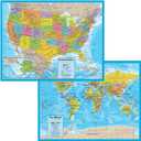 Waypoint Geographic 2-in-1 United States and World Notebook Map, Interactive Notebook Maps for Learning Geography and Social Studies, Engaging Learning Resources for Kids, 8.5 x 11