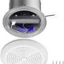 V2262-50 7 Inch Bathroom Exhaust Fan, 1.0 Sones, 50 CFM Ceiling Exhaust Fan, for 8" Opening, Quiet Effective Ventilation for Bathroom, Laundry Room, Kitchen, Mobile Home