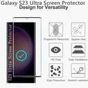 Galaxy S23 Ultra Screen Protector, 3 Pack Tempered Glass Screen Protector3+1 Pack1 Pack Camera Lens Protector, 9H Hardness Tempered Glass Screen Protector for Samsung Galaxy S23 Ultra