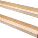 AZSKY Picture Ledge Long Floating Wall Shelf 48 Inch Photo Ledge Display Floating Shelves Wall Mounted Shelves Home Decor Nursery Bookshelf Natural Wood Set of 2