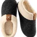 ULTRAIDEAS Women's Indoor Bedroom Slipper with Memory Foam, Gift for Women, Wool-Like House Shoe with Anti-Skid Rubber Sole for Ladies (9-10, Charcoal)