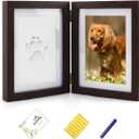 Paw Print Kit for Dogs Personalized Wooden Picture Frame with Clay Imprint Kit Keepsake Cat Paw Print Impression Kit Loss of Cat Sympathy Gift