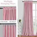 Roslynwood Velvet Blush Pink Curtain 84 inches Long - Curtains Thermal Insulated Rod Pocket Window Luxury Panels Drapes for Bedroom/Living Room,W52 X L84 Inch, 2 Panels