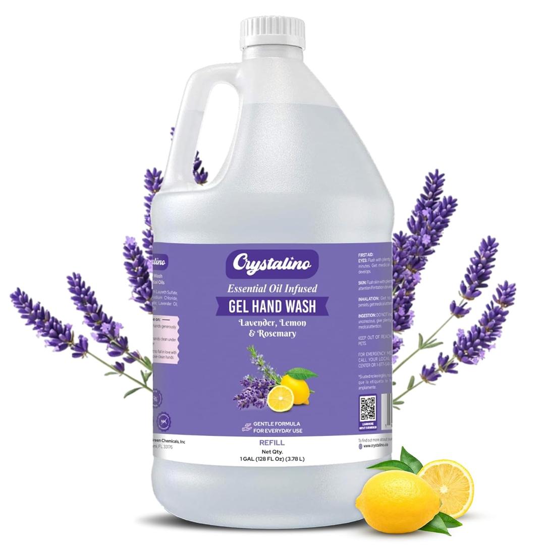 Lavender Essential Oil Gallon Liquid Hand Soap Refill (1 Gal), Non-Toxic Bathroom Hand Wash Soap Bulk Non-Antibacterial, Jabon Para Manos, handsoap gallon bulk refill deals,