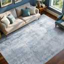6x9 Ft Large Area Rugs for Living Room, Soft Non-Slip Washable Rugs Modern Abstract Pattern Carpet for Bedroom Indoor Floor Nursery Home Decor (Blue)