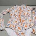 Century Star Long Sleeve Swimsuits for Women Rash Guard UPF 50+ Modest One Piece Surfing Full Coverage Bathing Suit Swimwear (6-8, 01 Orange Flower)