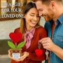 2 x Gifts for Her, Crochet Heart Flowerpot for Wife Girlfriend from Husband Boyfriend Couple Gift Romantic Heart Present Wedding Birthday Gift for Women Men Office Home Decor