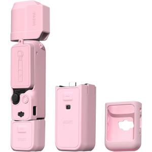 BRDRC Pocket 3 Silicone Cover, For Xtra Muse Protective Case Lens Protector Scratch-Resistant Sleeve Skin Compatible with DJI OSMO Pocket 3 Creator Combo/Xtra Muse Accessories (Pink)