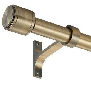 Lwiiom Antique Bronze Curtain Rods for Windows 16 to 28 Inch, 1 Inch Diameter Blackout Dapery Rod with Aluminum Cylinder Finials and Full Surround Brackets for Wall and Ceiling Mount