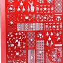 Juegoal Red Advent Calendar with 24 Drawers Countdown to Christmas, Refillable Wooden Advent, 15 Inches Tall