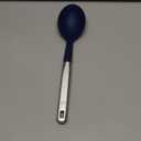 Calphalon Prime Stainless Steel Kitchen Spoon with Navy Blue Silicone Head, Heat-Resistant Cooking and Serving Spoon, Durable Kitchen Utensil for Home Kitchens and Everyday Cooking