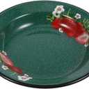 Amosfun Enamel Bowl 8.66 Inch Vintage Deep Soup and Salad Bowl Enamelware for Food Serving Noodles and Pasta
