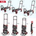 330LB Folding Hand Truck Heavy Duty Carrying, Combination of Four Wheels and Two Wheels Convertible Dolly Cart with Retractable Handle Dolly for Moving Office Carts.