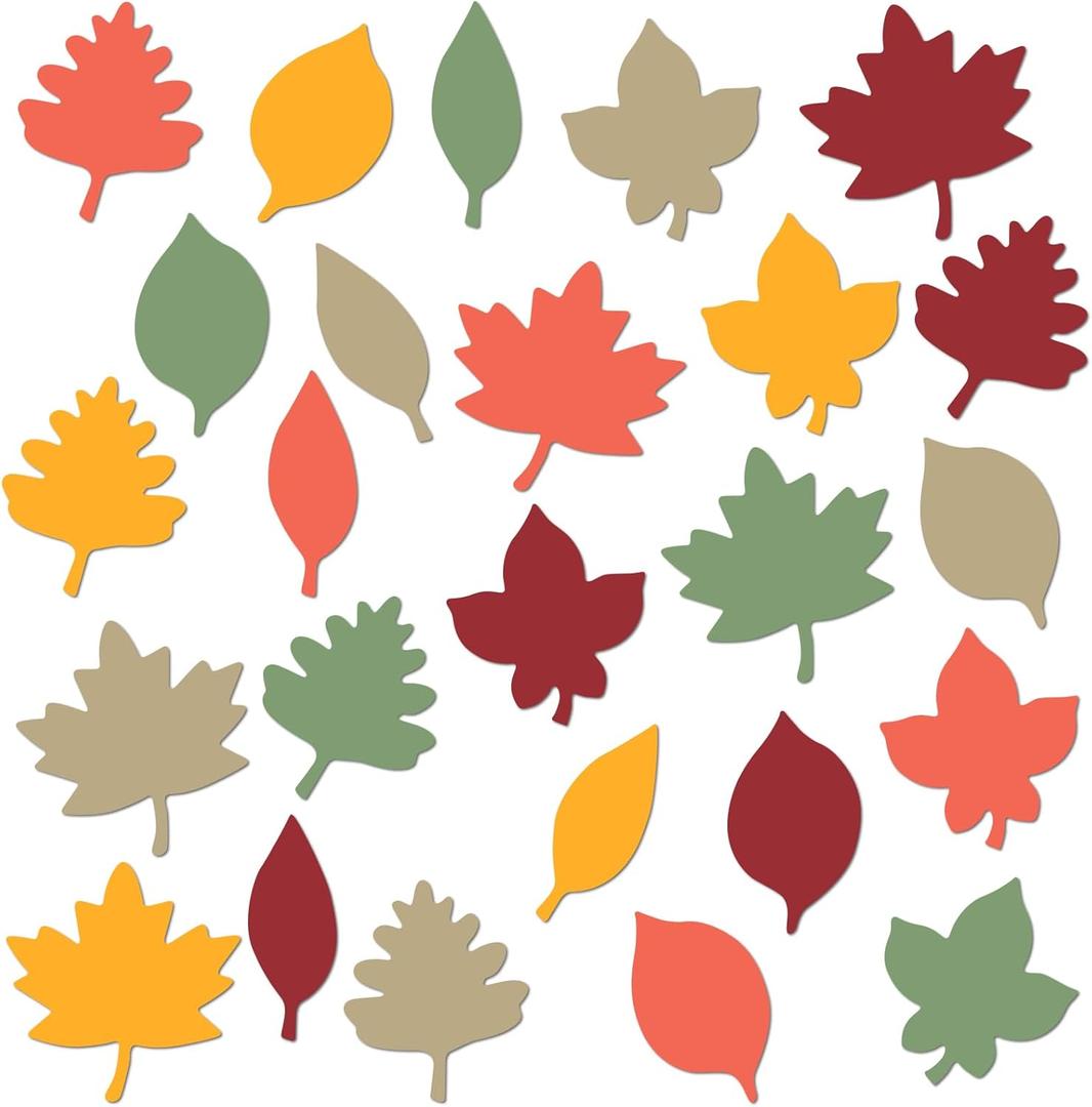 Hillban 250 Pcs Paper Fall Leaves Die Cuts Bulk Autumn Leaf Cutout Thanksgiving Autumn Leave Decor Multicolor Mixed Leaves for Fall Bulletin Board and Craft Projects Party Decor (2.4 Inches)