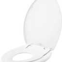 Bemis 1500EC 162 Wood Toilet Seat with Easy Clean & Change Hinges, Elongated,  White