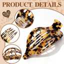 4 x 2 Pack Hair Clips for Women French Flat Claw Clips Celluloid Leopard Print Barrettes Nonslip Claw Clips Side Slide Volume Clips for Girls