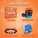 HAPPYPOP Basketball Gift Box for Boys - Funny Socks & Bracelet with Greeting Card, Cool Sports Gifts for Son, Grandson, Nephew, Ages 10-12