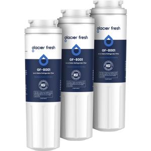GLACIER FRESH UKF8001 Compatible with Whirlpool Refrigerator Water Filter 4, EDR4RXD1, EveryDrop Filter 4, 4396395, Maytag UKF8001, UKF8001AXX, WHR4RXD1, KAD4RXD1, 46-9006, Puriclean II, Pack of 3