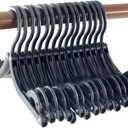 20 Pcs Portable Folding Travel Clothes Hangers, Foldable Clothes Drying Rack for Travel (Matt Black)