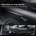 Vinyl Wrap for Cars, Matte Black Car Wrap Vinyl Roll Air Release Self Adhesive Automotive Vinyl Wraps Auto Sticker Decal Interior Exterior (Matte Black, 1ft x 10ft)