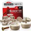 Chair Glides X-PROTECTOR  16 PCS 1" Furniture Glides  Screw-On Chair Sliders  Premium Chair Leg Floor Protectors  Slide Furniture Effortlessly on All Floor Types with Small Furniture Sliders! (1 inch (16 pieces) - Beige)