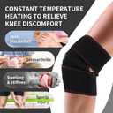 Heated Knee Brace Wrap 3 Adjustable Temperature Thermal Therapy Heated knee pad with USB Adapter Heating Pad for Arthritis Pain Relief (No Battery)