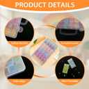 VTG Bead Organizer Box, Diamond Painting Drill Storage Containers, 32 Slots Diamond Art Storage Boxes Kits for Adults.Embroidery Beads Storage Box with Label. (32 square bottles)