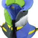 Stohlquist Child Life Jacket, US Coast Guard Approved, Type III Life Vest (30-50 lbs) for Kids and Children, Support Collar with Grab Handle, Fully Adjustable PFD for Pools, Lakes and Boating (Blue/Green)