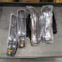 Fullux Headlights Assembly fit 1999-2002 Chevy Silverado 1500 2500 1500HD 2500HD 3500/2000-2006 Tahoe / 2000-2006 Suburban 1500 2500 Headlamp Amber Reflector Black Housing